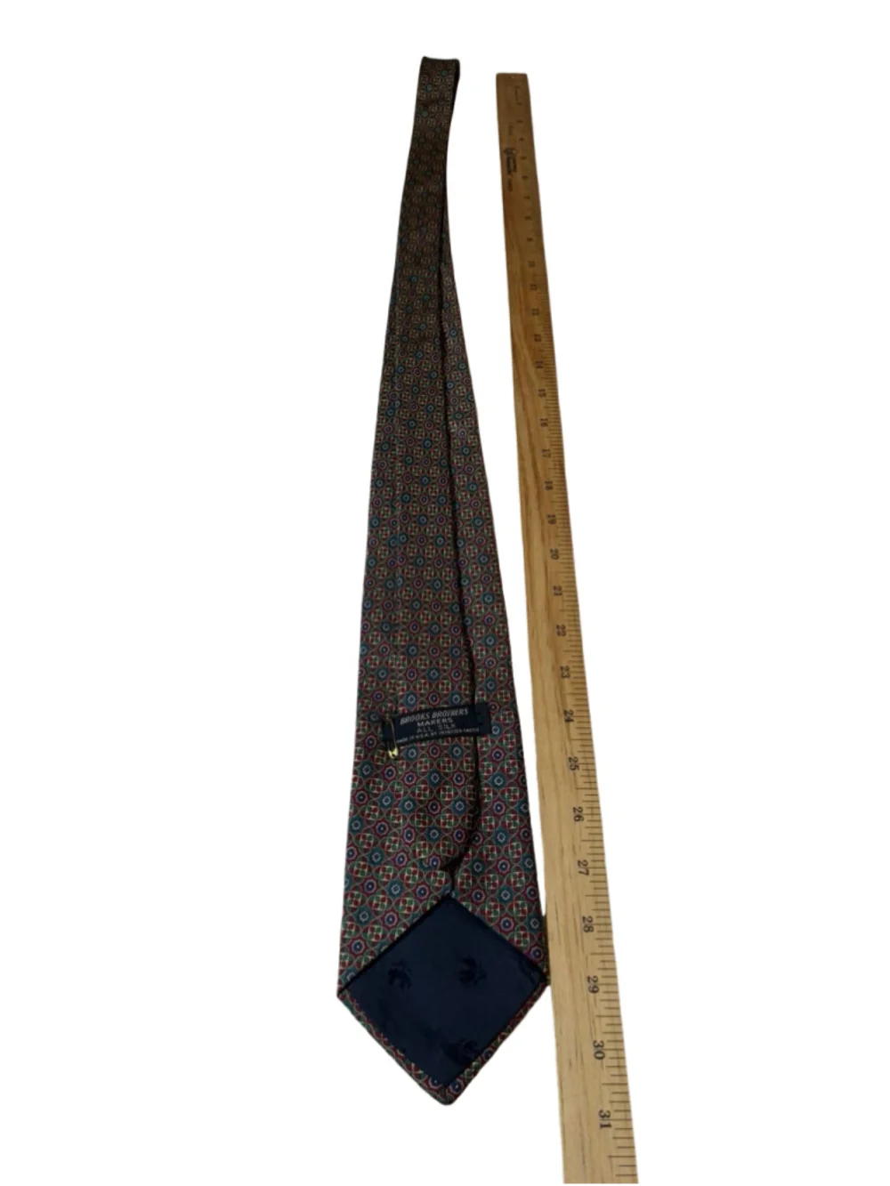 Vintage Brooks Brothers Makers Mens Silk Tie Geometric Medallion Made in USA